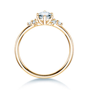 Bague de fiançailles Blossom Marquise en 14K or jaune avec diamants naturels 0,22ct G/SI