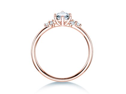 Bague de fiançailles Blossom Marquise en 9K or rose avec diamants naturels 0,29ct G/SI