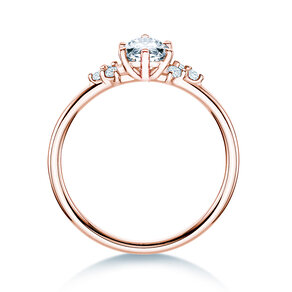 Bague de fiançailles Blossom Marquise en 9K or rose avec diamants naturels 0,29ct G/SI