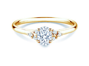 Bague de fiançailles Blossom Oval en or jaune