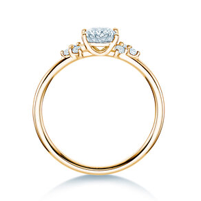 Bague de fiançailles Blossom Oval en 9K or jaune avec diamants naturels 0,29ct G/SI