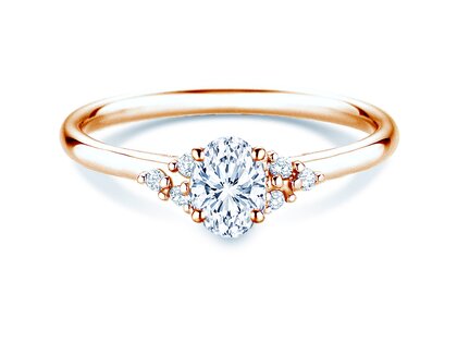 Bague de fiançailles Blossom Oval en or rose