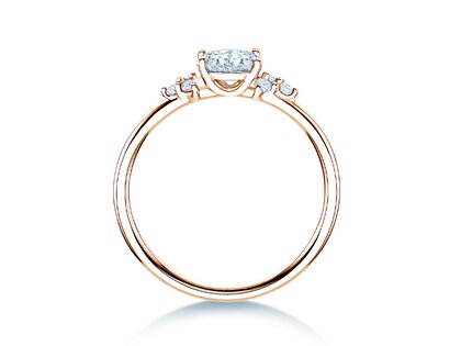 Bague de fiançailles Blossom Oval en or rose