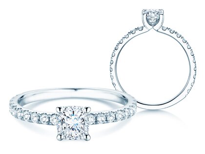 Bague de fiançailles Classic 4 Cushion Pavé