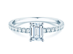 Bague de fiançailles Classic 4 Emerald Pavé