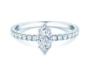 Bague de fiançailles Classic 4 Marquise Pavé