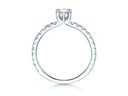 Bague de fiançailles Classic 4 Marquise Pavé