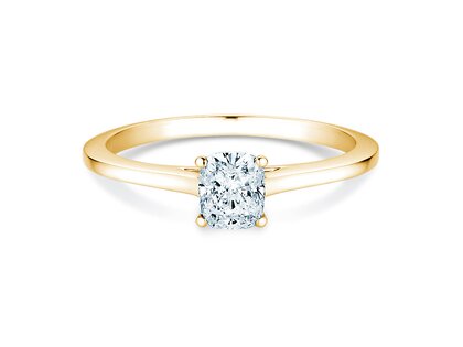 Bague de fiançailles Cushion en 14K or jaune avec diamant 0,50ct G/SI