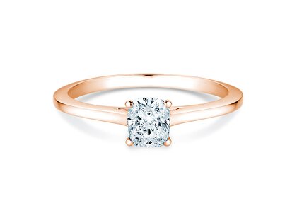 Bague de fiançailles Cushion en 14K or rose avec diamant 0,50ct G/SI