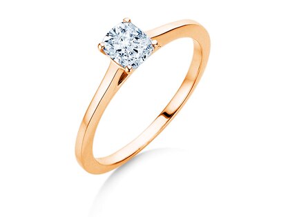 Bague de fiançailles Cushion en 14K or rose avec diamant 0,50ct G/SI