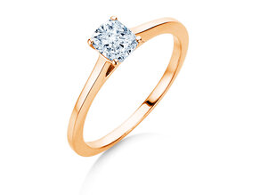 Bague de fiançailles Cushion en 14K or rose avec diamant 0,50ct G/SI