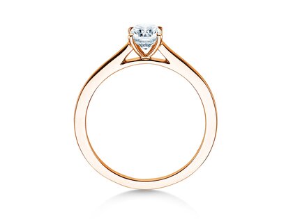 Bague de fiançailles Cushion en 14K or rose avec diamant 0,50ct G/SI