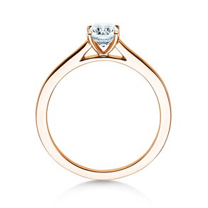 Bague de fiançailles Cushion en 14K or rose avec diamant 0,50ct G/SI