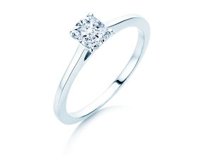 Bague de fiançailles Cushion en 14K or blanc avec diamant 0,30ct G/SI