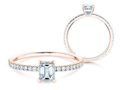 Bague de fiançailles Elaine dans 18K or rose avec diamants 0,86ct