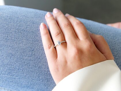Bague de fiançailles Elaine en 14K or blanc avec diamants 0,86ct G/VS