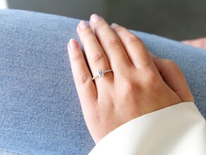 Bague de fiançailles Elaine en 14K or blanc avec diamants 0,86ct G/VS