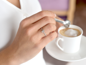 Bague de fiançailles Elaine en 14K or blanc avec diamants 0,86ct G/VS