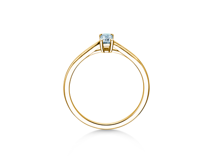 Bague de fiançailles Emerald Cross en 14K or jaune avec diamant 0,25ct G/VS