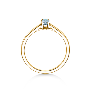 Bague de fiançailles Emerald Cross en 14K or jaune avec diamant 0,25ct G/VS