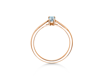 Bague de fiançailles Emerald Cross en 9K or rose avec diamant 0,50ct G/VS