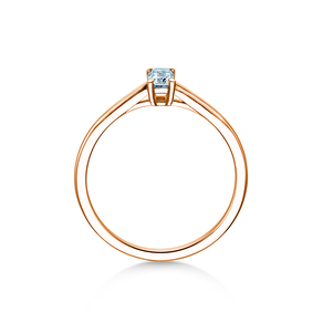 Bague de fiançailles Emerald Cross en 9K or rose avec diamant 0,50ct G/VS