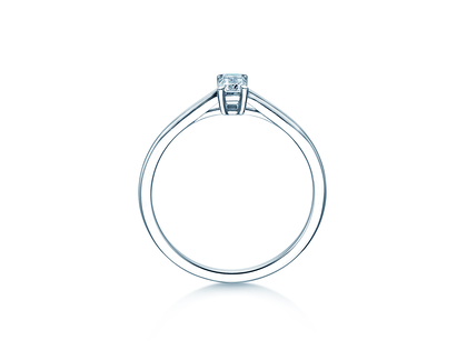 Bague de fiançailles Emerald Cross en 14K or blanc avec diamant 0,20ct G/VS