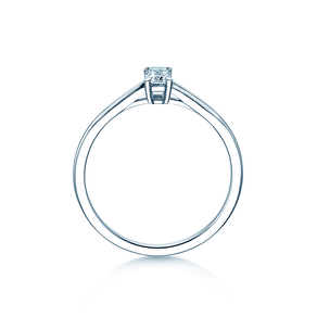 Bague de fiançailles Emerald Cross en 14K or blanc avec diamant 0,20ct G/VS