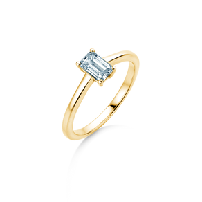 Bague de fiançailles Emerald Cross en 18K or jaune avec diamant 1,00ct G/VS