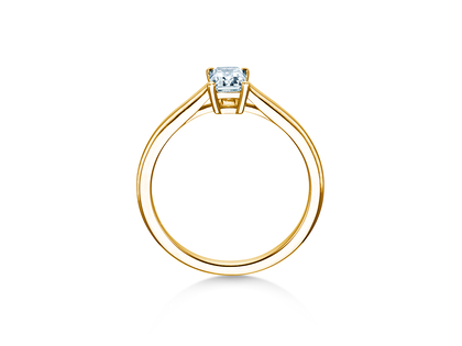 Bague de fiançailles Emerald Cross en 18K or jaune avec diamant 1,00ct G/VS