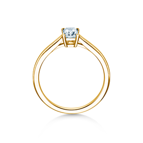 Bague de fiançailles Emerald Cross en 18K or jaune avec diamant 1,00ct G/VS