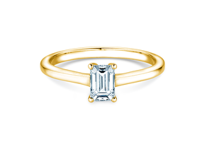 Bague de fiançailles Emerald Cross en 18K or jaune avec diamant 1,00ct G/VS