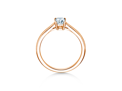 Bague de fiançailles Emerald Cross en 18K or rose avec diamant 1,00ct G/VS