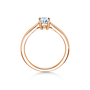 Bague de fiançailles Emerald Cross en 18K or rose avec diamant 1,00ct G/VS