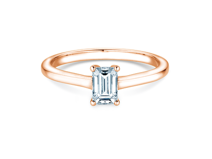 Bague de fiançailles Emerald Cross en 18K or rose avec diamant 1,00ct G/VS