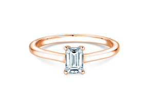 Bague de fiançailles Emerald Cross en 18K or rose avec diamant 1,00ct G/VS