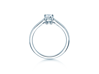 Bague de fiançailles Emerald Cross en 18K or blanc avec diamant 1,00ct G/VS