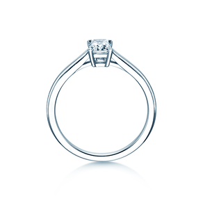 Bague de fiançailles Emerald Cross en 18K or blanc avec diamant 1,00ct G/VS
