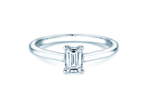 Bague de fiançailles Emerald Cross en 18K or blanc avec diamant 1,00ct G/VS