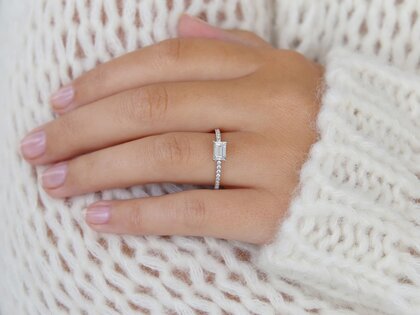Bague de fiançailles Emerald-Cut