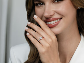 Bague de fiançailles Emerald Pavé en 14K or jaune avec diamants 0,94ct G/VS