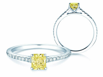 Bague de fiançailles Fancy Yellow Cushio