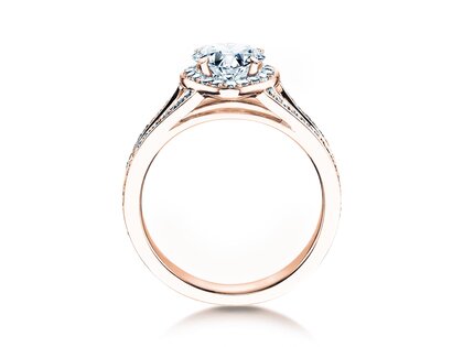 Bague de fiançailles Flame dans 18K or rose avec diamants 1,54ct G/SI