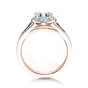 Bague de fiançailles Flame dans 18K or rose avec diamants 1,54ct G/SI