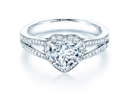 Bague de fiançailles Flame dans 18K or blanc avec diamants 1,54ct G/SI