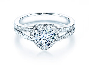 Bague de fiançailles Flame dans 18K or blanc avec diamants 1,54ct G/SI