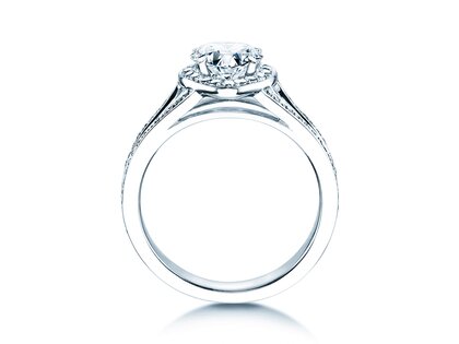 Bague de fiançailles Flame dans 18K or blanc avec diamants 1,54ct G/SI