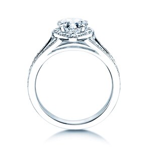 Bague de fiançailles Flame dans 18K or blanc avec diamants 1,54ct G/SI