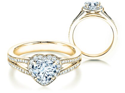 Bague de fiançailles Flame dans 18K or jaune avec diamants 1,54ct G/SI
