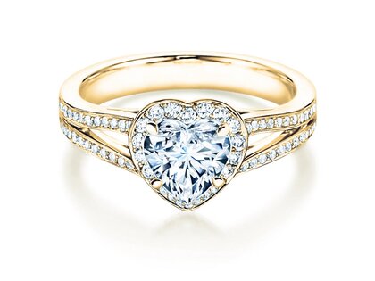 Bague de fiançailles Flame dans 18K or jaune avec diamants 1,54ct G/SI